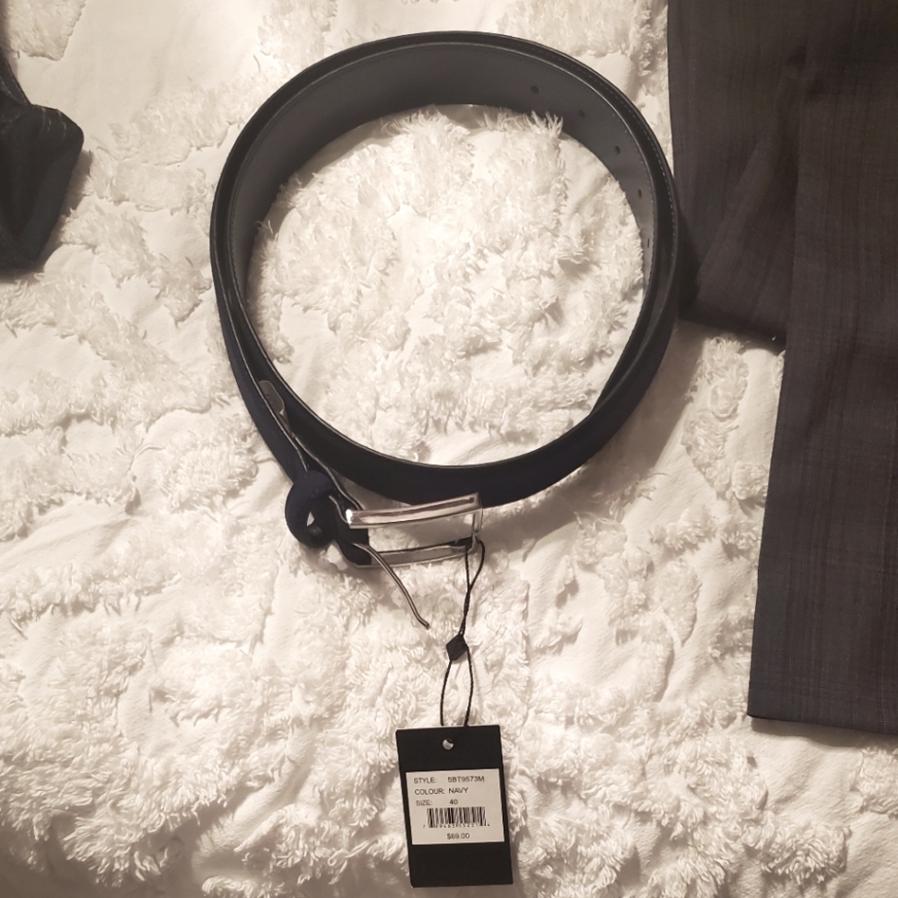 Suede Navy belt, size 40